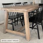 Oud eiken maatwerk kloostertafel met A poot / wagonplanken, Ophalen, Nieuw