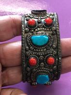 Vintage sterling zilver klem armband met edelsteen, Verzenden, Zilver, Met edelsteen