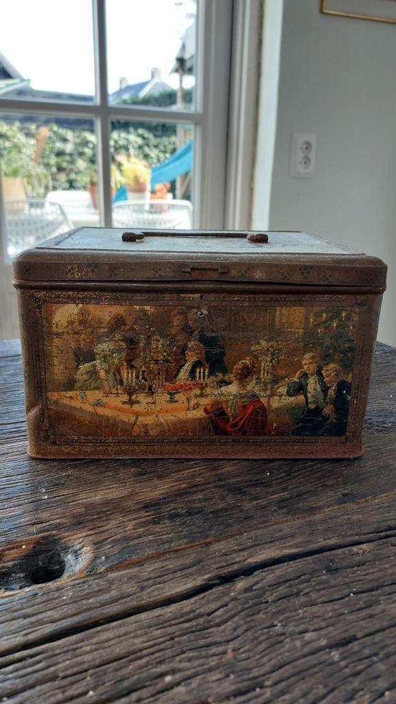 Oud blik met afbeeldingen, Antiek en Kunst, Antiek | Overige Antiek, Ophalen of Verzenden