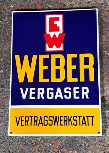 Weber vergaser vertragswerkstatt emaillen garage bord   beschikbaar voor biedingen