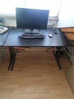 Dun zwart design/gaming  bureau's 120x80x 1cm  lxbxd, koffie, Ophalen, In hoogte verstelbaar, Gebruikt, Bureau