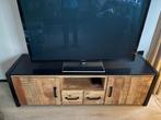 Tv kast van mango hout met zwart, Huis en Inrichting, Kasten | Televisiemeubels, 150 tot 200 cm, Ophalen of Verzenden, Zo goed als nieuw