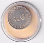 Nederlandse Antillen 1/4 Gulden 1967  Vis / Ster  randdeukje, Koningin Juliana, Verzenden, Zilver, 25 cent