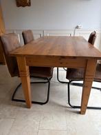 Te Koop Tafel+ 4 stoelen handgemaakt, Huis en Inrichting, Tafels | Eettafels, Ophalen, Gebruikt, 50 tot 100 cm, 150 tot 200 cm