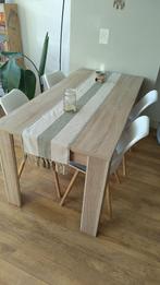 Houten eettafel 80 x 160 cm | massiev & stabil, Ophalen, Gebruikt, 50 tot 100 cm, Vijf personen of meer