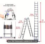 Telescopische ladder, Doe-het-zelf en Verbouw, Ladders en Trappen, Nieuw, Ophalen of Verzenden, Ladder, Opvouwbaar of Inschuifbaar