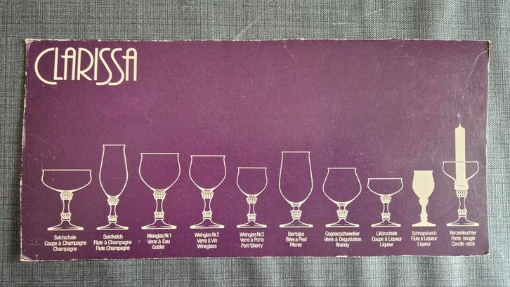 Glasservies - Clarissa, Antiek en Kunst, Antiek | Servies los, Ophalen of Verzenden