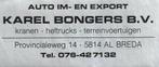 Sticker auto im- export Kranen heftrucks Karel Bongers Breda, Verzamelen, Stickers, Verzenden, Zo goed als nieuw, Bedrijf of Vereniging