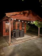 Tuinhuis met overkapping Breedte 390 cm Lengte 570 cm, Tuin en Terras, Overkappingen, Ophalen, Gebruikt