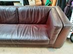 Prachtige bruine leren Creta zitbank., Ophalen, Gebruikt, 75 tot 100 cm, 200 tot 250 cm