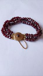 Oude/antieke armband Granaat met Gouden Slot, 14 krt, Verzenden, Goud, Armband, Met edelsteen