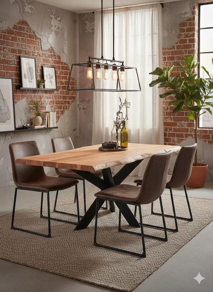 Boomstamtafel van acaciahout 200 cm, Huis en Inrichting, Tafels | Eettafels, Nieuw, 50 tot 100 cm, 200 cm of meer, Vijf personen of meer