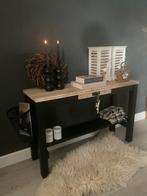 Sidetable Black & Wood & Tuigleer Tafel, Huis en Inrichting, Tafels | Sidetables, Ophalen of Verzenden, Zo goed als nieuw