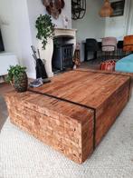Mooie houten, industriële salontafel, Ophalen, Gebruikt, 100 tot 150 cm, Industrieel of Landelijk