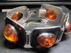 Vintage barnsteen amber armband goed kwaliteit zeldzaam, Ophalen, Zilver, Armband