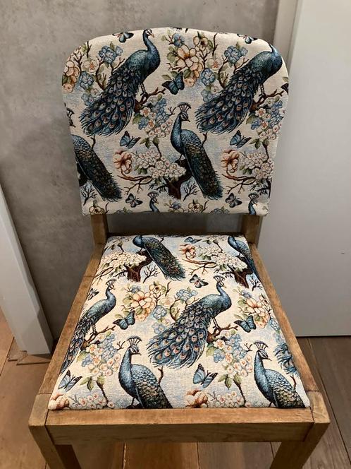 Vintage stoeltje nieuw gestoffeerd met gobelin meubelstof, Huis en Inrichting, Stoelen, Nieuw, Eén, Ophalen