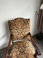 Kasteel stoel antiek eiken met stoffen bekleding, Huis en Inrichting, Fauteuils, Ophalen of Verzenden, Gebruikt