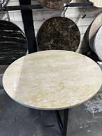 Ronde salontafel marmer - Travertin ø90cm - MOET WEG, 50 tot 100 cm, Rond, Zo goed als nieuw, Minder dan 50 cm