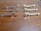 6 verzilverde messenleggers, teckel (2), Ophalen of Verzenden