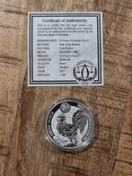 1 oz Silver Rwanda Rooster 2017 Proof - Eerste uit serie!, Ophalen of Verzenden, Overige landen, Losse munt, Zilver