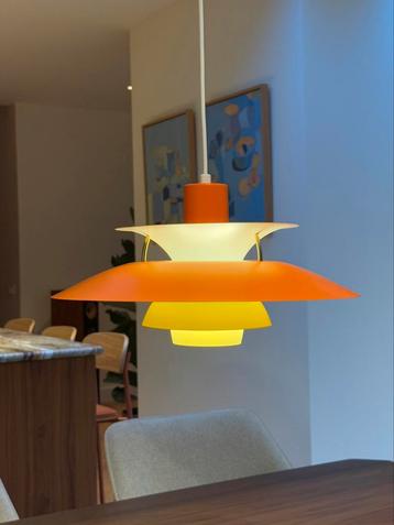 Prachtige Deense design hanglamp oranje / geel nieuw beschikbaar voor biedingen