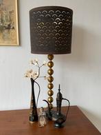 Vintage lampenvoet met metalen bollen, messing kleurig, Huis en Inrichting, Lampen | Tafellampen, Gebruikt, Art deco, Ophalen of Verzenden