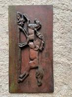 Antiek wandbord gietijzer, afbeelding paarden, Ophalen of Verzenden