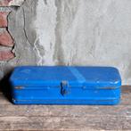 Brocante oud metalen kistje gereedsschapkistje *Etage3*, Gebruikt, ., Ophalen of Verzenden, .