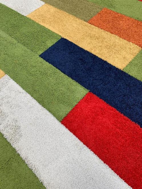 Goedkope hoogpolige kleuren mix van tapijttegels op=op, Huis en Inrichting, Stoffering | Vloerbedekking, Nieuw, Tapijttegels, Wit