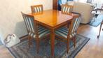 Kersenhouten Uitschuifbare Eethoek + 4/6 Stoelen, Huis en Inrichting, Tafels | Eettafels, Gebruikt, Klassiek, Vierkant, Ophalen of Verzenden