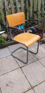 leuke vintage stoel houten zitting en rugleuning, Huis en Inrichting, Stoelen, Grijs, Gebruikt, Ophalen of Verzenden, Eén