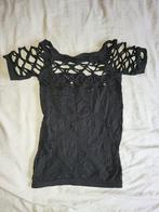 Sexy kinky visnet Topje maat L, Verzenden, Zo goed als nieuw, Zwart, Zonder mouw