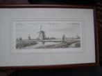 ets Molens Kinderdijk. Ingelijst, gesigneerd en genummerd, Ophalen of Verzenden