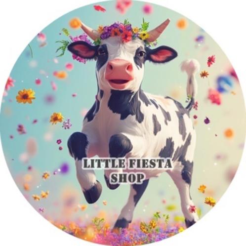 LF2466 ouwel koe 20x4,7cm eetbare cupcake rondjes vers, Hobby en Vrije tijd, Taarten en Cupcakes maken, Nieuw, Versiering, Cupcakes