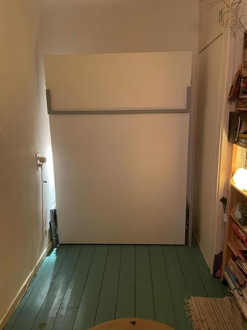 Opklapbed strak design, Huis en Inrichting, Slaapkamer | Bedden, Eenpersoons, 140 cm, Metaal, Grijs, Ophalen of Verzenden