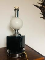 Vintage lamp chrome en keramiek, Huis en Inrichting, Lampen | Tafellampen, Gebruikt, Vintage, Midcentury, 50 tot 75 cm, Ophalen