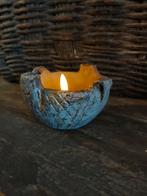 Aardewerk vergrijsde kandelaar, Ophalen of Verzenden, Grijs, Overige materialen, Minder dan 25 cm