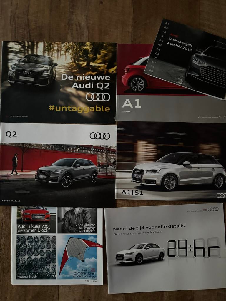 Audi A4, A2, A1 Brochures - Set samen €9,95, Ophalen of Verzenden, Zo goed als nieuw, Audi