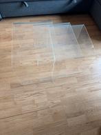 3 Transparante Acryl Bijzettafels / Salontafels, Minder dan 45 cm, Vierkant, Ophalen of Verzenden, Zo goed als nieuw