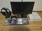 Complete PS4-set + monitor, controllerstand, games & headset, Ophalen, Zo goed als nieuw, Overige genres