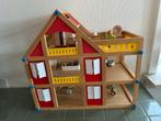 Houten Poppenhuis met Interieur & Poppetjes, Ophalen of Verzenden, Gebruikt, Poppenhuis