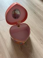 Ballerina sieraden doosje hartvorm met muziek, Gebruikt, Ophalen of Verzenden, Met spiegeltje(s), Roze