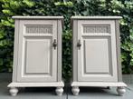 2 X Vintage Nachtkastje Grijs Set Nachtkastjes Kastje Grenen, Huis en Inrichting, Slaapkamer | Nachtkastjes, Ophalen, Gebruikt