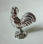 Vintage zilveren miniatuur beeldje: haan. 5 cm., Ophalen of Verzenden, Zilver