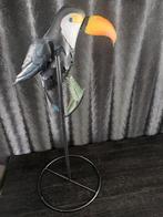 Metalen toekan vogel beeld, Verzamelen, Beelden en Beeldjes, Ophalen of Verzenden, Gebruikt, Dier