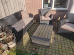 Gratis loungeset antraciet met kussens, Tuin en Terras, Ophalen, 4 zitplaatsen, Kunststof, Gebruikt