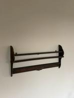 Vintage houten bobbin wandkastje / rekje wabisabi l65cm, Antiek en Kunst, Ophalen of Verzenden