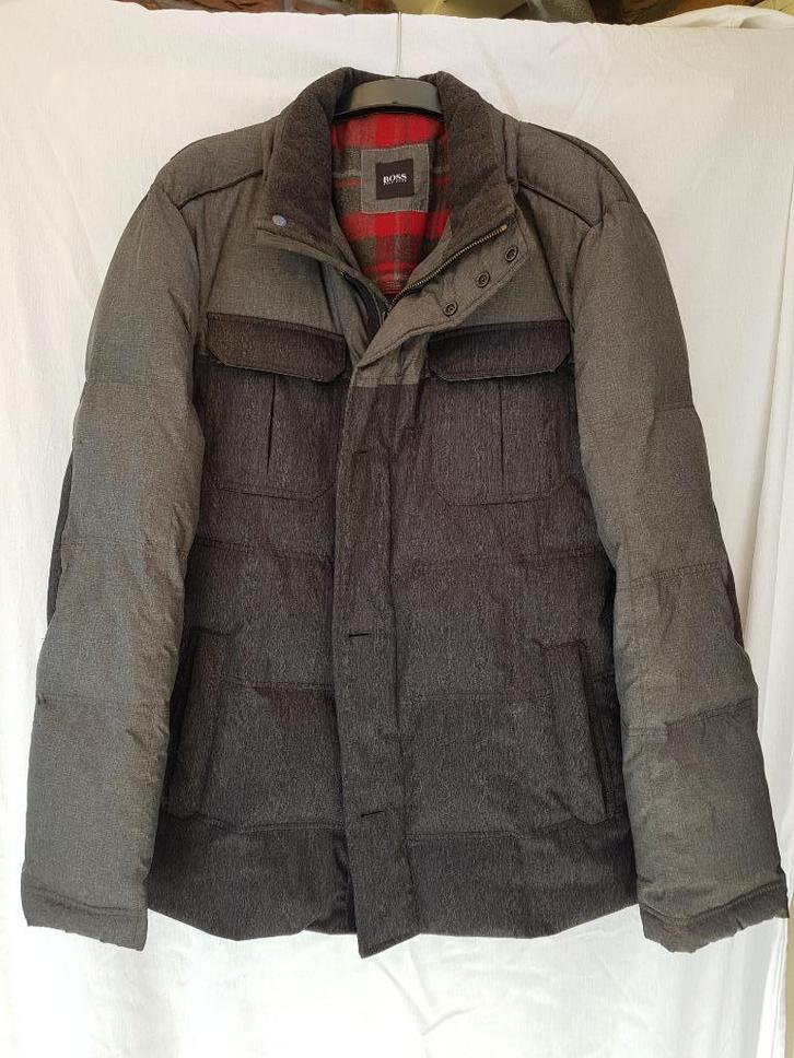 Herenjas Hugo Boss echt dons 2 kleuren grijs zeer warm mt 56, Kleding | Heren, Jassen | Winter, Zo goed als nieuw, Maat 52/54 (L)