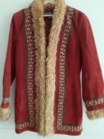 Afghaanse vintage retro hippie suède jas gewateerde voering