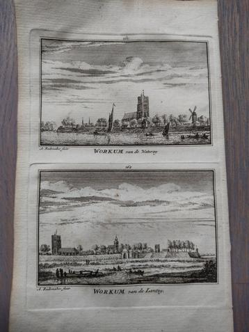 161/162  Workum  Gorinchem Kopergravure 18e Eeuw beschikbaar voor biedingen